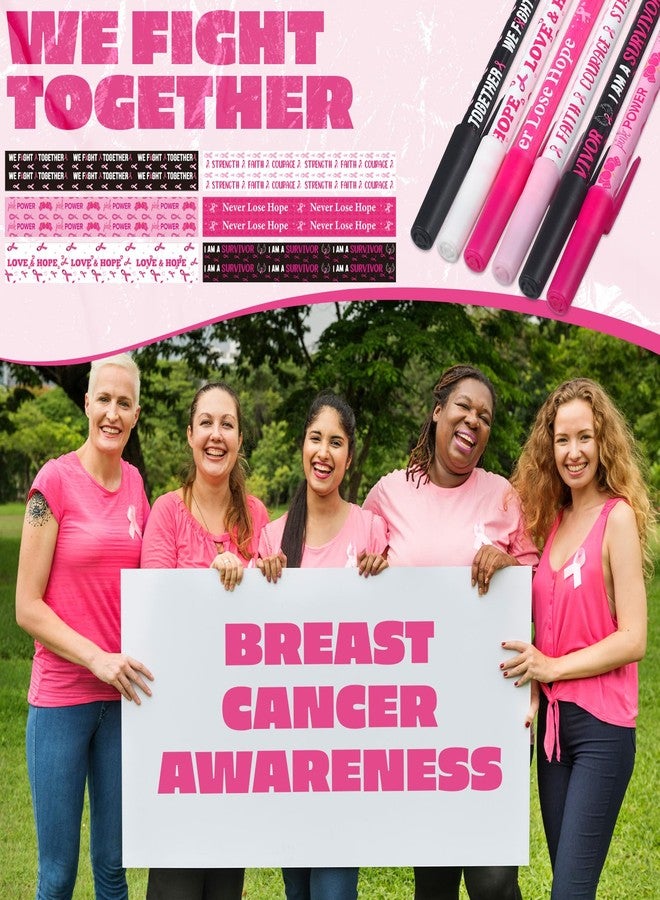 Faccito 120 Pieces Breast Cancer Awareness Pens Bulk Pink Ribbon Ballpoint Pens Breast Cancer Favors Gifts Black Ink Gel Pens for Women Girls Charity Recognition Public Event School Office Supplies - Image 5
